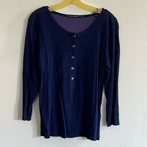 Gudrun Sjoden Navy Linen Blouse